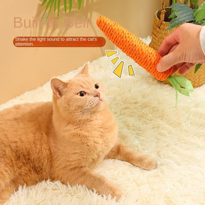 Carrot Cat Chew Toy – Self-Play & Boredom Buster for Kittens | Durable Paper Rope for Scratching, Biting & Teething