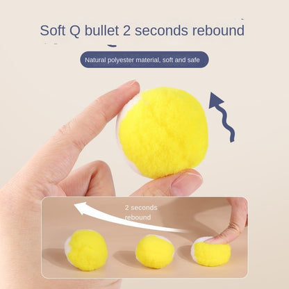 Silent Cat Toy Ball - Self-Entertainment Bouncing Ball for Cats | Durable Chew-Proof Fluffy Ball Kitten Toy
