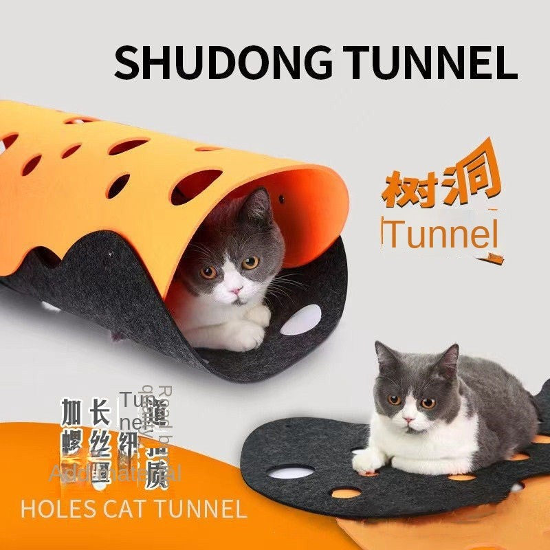 Expandable Cat Tunnel Toy - 4-Season Crawl Tube with Connectable Maze | Interactive Play Tunnel for Indoor Cats