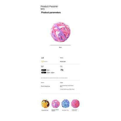 Hand-Knitted Cat Toys - Colorful Chew-Proof Yarn Balls for Playful Cats