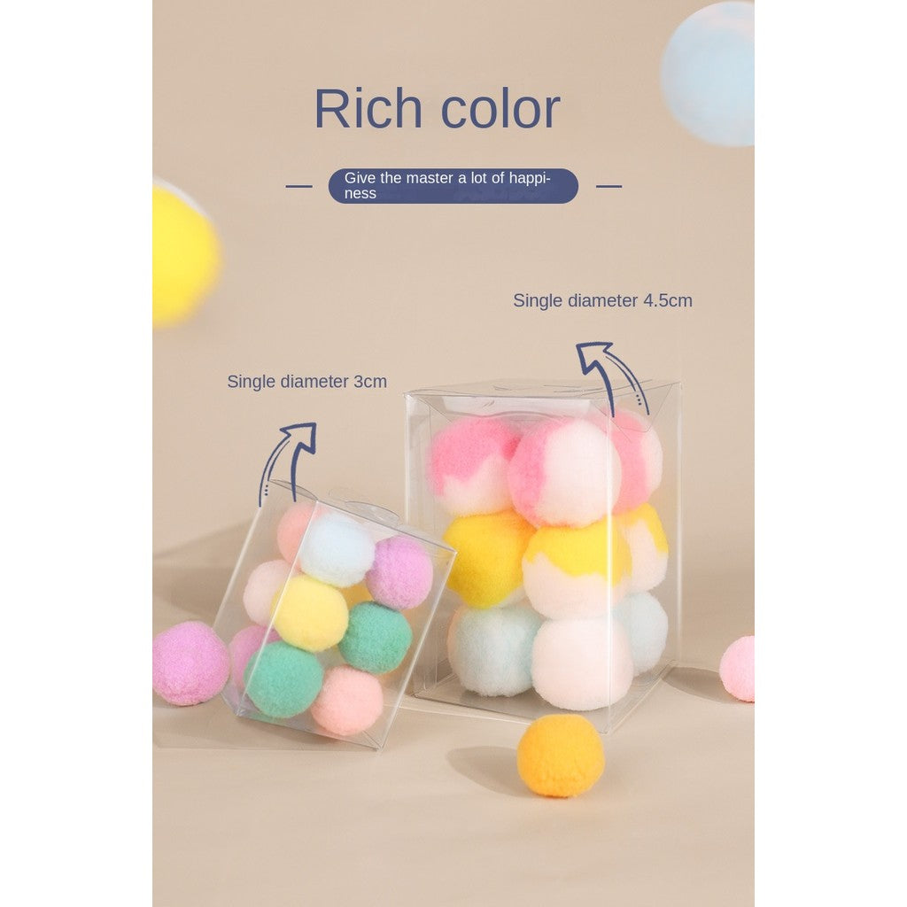 Silent Cat Toy Ball - Self-Entertainment Bouncing Ball for Cats | Durable Chew-Proof Fluffy Ball Kitten Toy