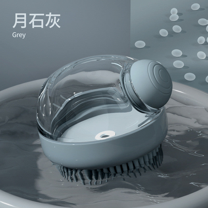 2-in-1 Pet Bath Brush - Refillable Silicone Massage Glove & Shampoo Dispenser | Gentle Cleaning for Cats & Dogs