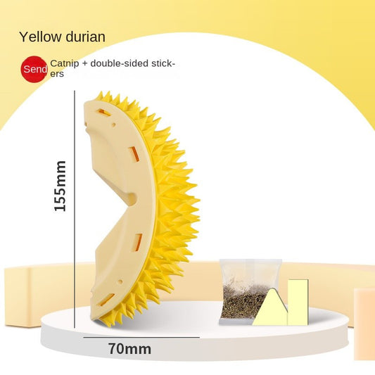 Durian-Shaped Cat Grooming Brush & Wall Scratcher - Itch Relief Massager for Cats | Fun Scratch Toy