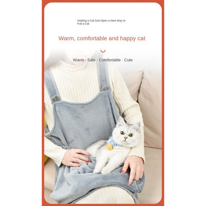 Cat Cuddle Apron - Hands-Free Cat Carrier with Anti-Scratch Pockets | Hair-Proof Pet Holding Dress