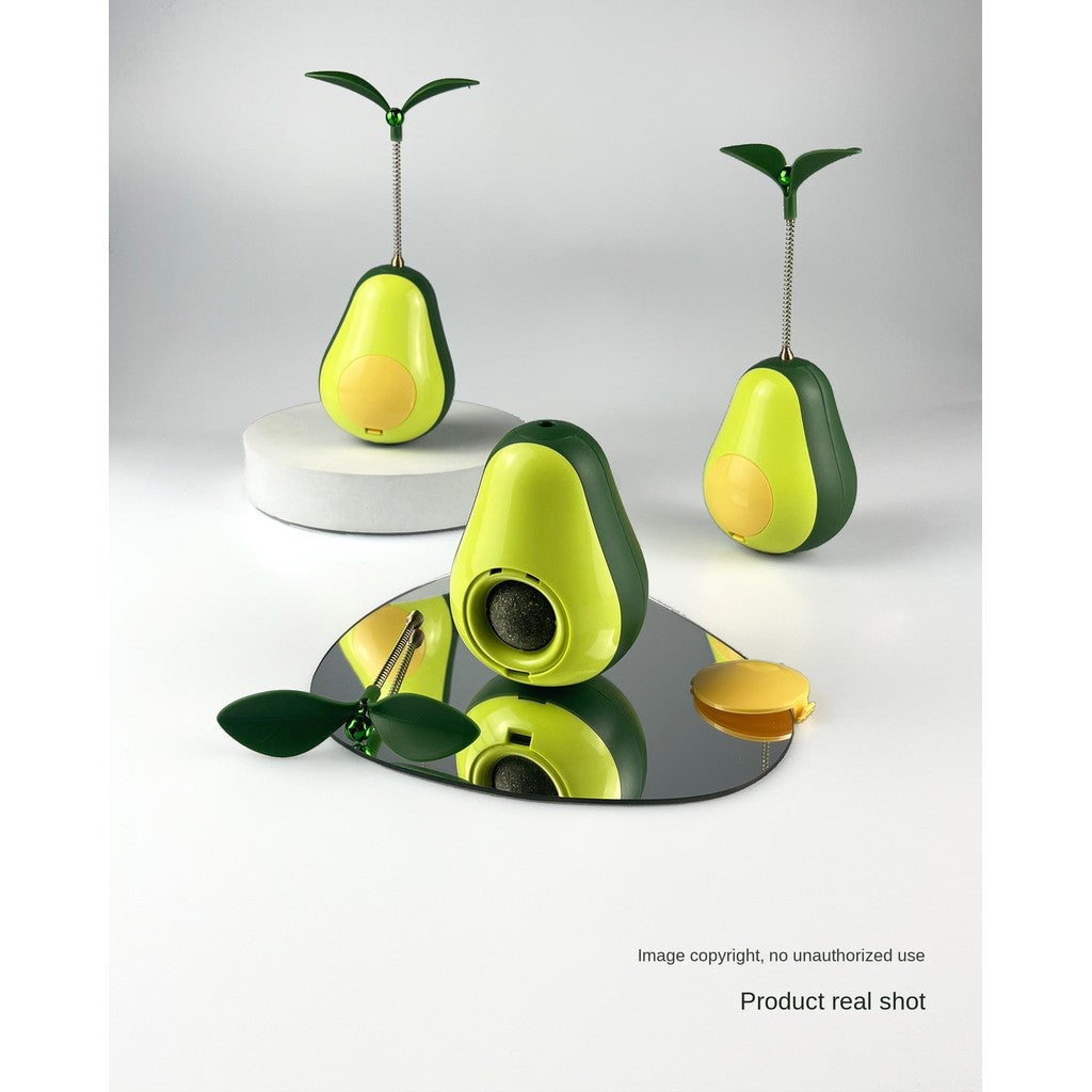 Avocado Wobble Cat Toy - Treat Dispensing Puzzle Ball for Boredom Relief, Self-Play Fun