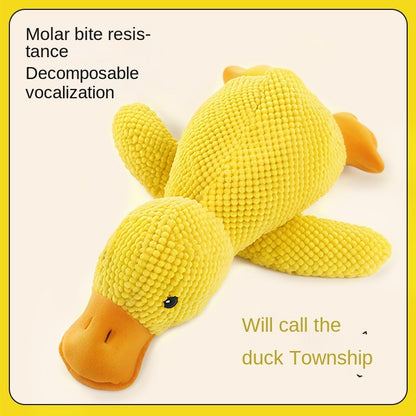Squeaky Plush Duck Dog Toy - Cuddly & Durable Chew Companion for Small | Soft Sleep Buddy with Teeth-Cleaning Texture