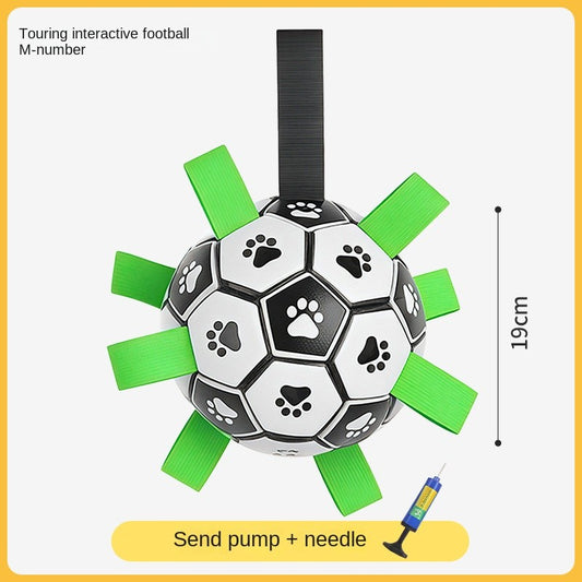 Indestructible Dog Soccer Ball - Chew-Proof Fetch Toy for Outdoor Training | Durable Rubber Teeth Cleaning Ball