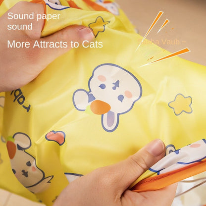 Crinkle Paper Cat Tunnel - Foldable Play Tube with Interactive Toys (Self-Entertainment)
