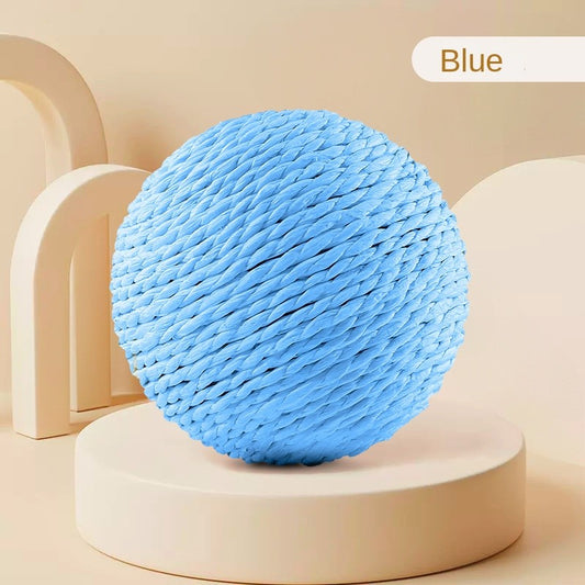 Big Size 10cm】Sisal Cat Ball Toy - Chirping Sound   Chew-Proof Teeth Cleaning | Fun Boredom Relief for Cats