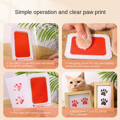 Paw Print Keepsake Kit - Capture Pet's Paw & Nose Prints | Frameable Memorial Gift | No-Mess Ink Pad