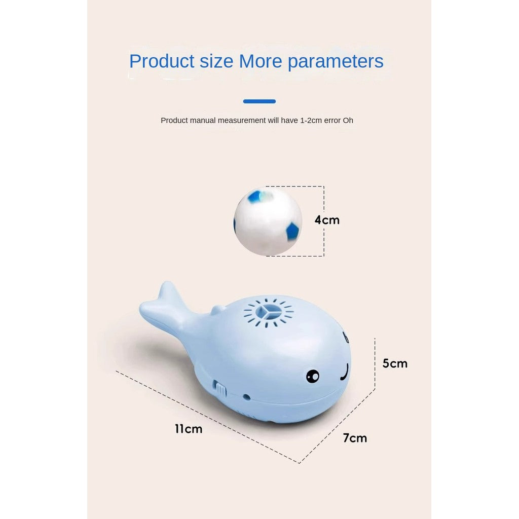 Whale-Shaped Floating Cat Toy - Electric Self-Moving Interactive Ball, Auto-Rotation & Bouncing