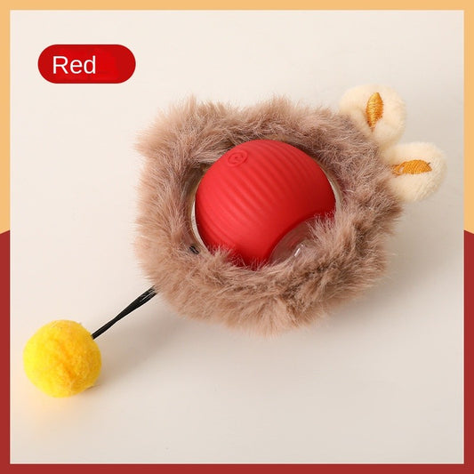 Automatic Self-Moving Cat Toy Ball - Smart Interactive Teaser with Flashing Lights & Random Bounce