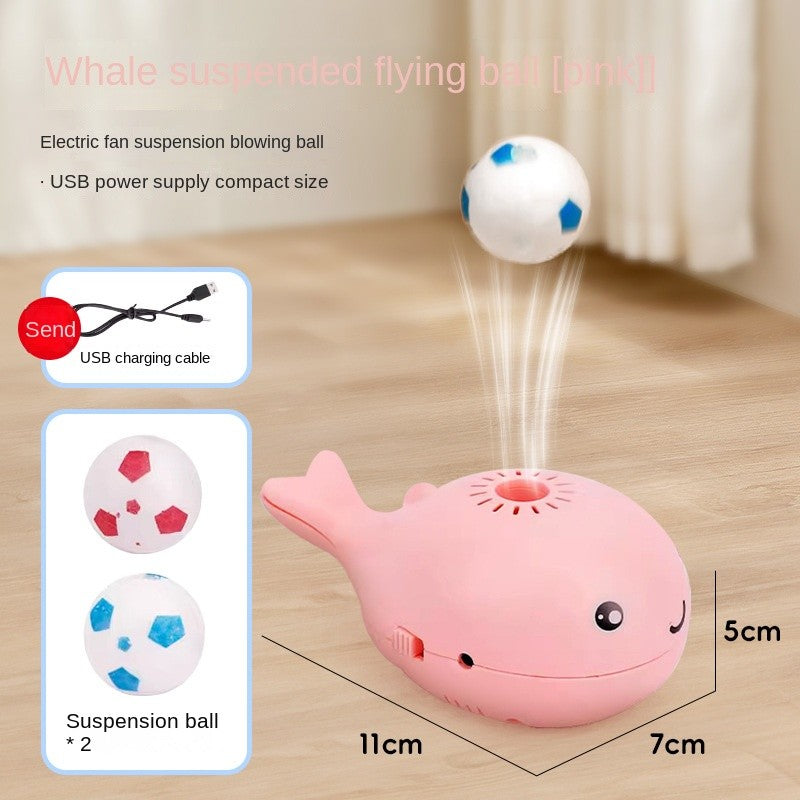 Whale-Shaped Floating Cat Toy - Electric Self-Moving Interactive Ball, Auto-Rotation & Bouncing