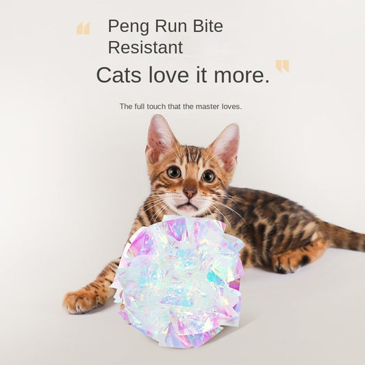 Crinkle Paper Cat Toys Set - Colorful & Sound-Enriched Balls   Teaser Wand for Kittens, Durable & Chew-Proof