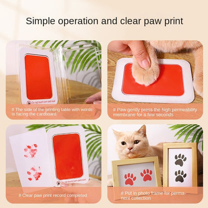 Paw Print Keepsake Kit - Capture Pet's Paw & Nose Prints | Frameable Memorial Gift | No-Mess Ink Pad