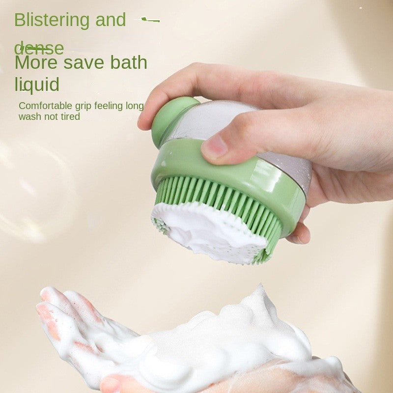 2-in-1 Pet Bath Brush - Refillable Silicone Massage Glove & Shampoo Dispenser | Gentle Cleaning for Cats & Dogs