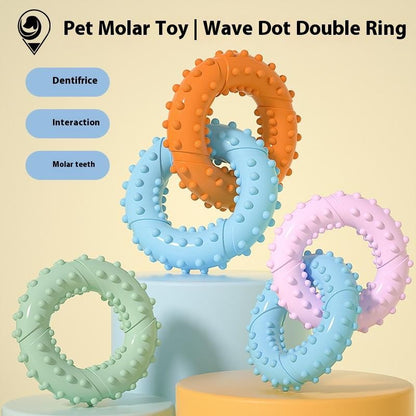 Kopipets Local Seller Pet Toy Durable TPR Double-Ring Slipper Chew Toy Dogs Teeth Cleaning