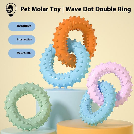 Kopipets Local Seller Pet Toy Durable TPR Double-Ring Slipper Chew Toy Dogs Teeth Cleaning