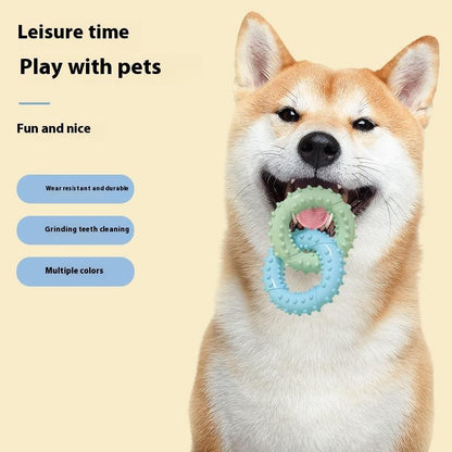 Kopipets Local Seller Pet Toy Durable TPR Double-Ring Slipper Chew Toy Dogs Teeth Cleaning