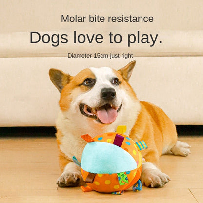 Squeaky Dog Toy Ball - Durable Plush Chew Ball for Small Dogs (Poodles, Corgis) | Energy-Burning Fetch