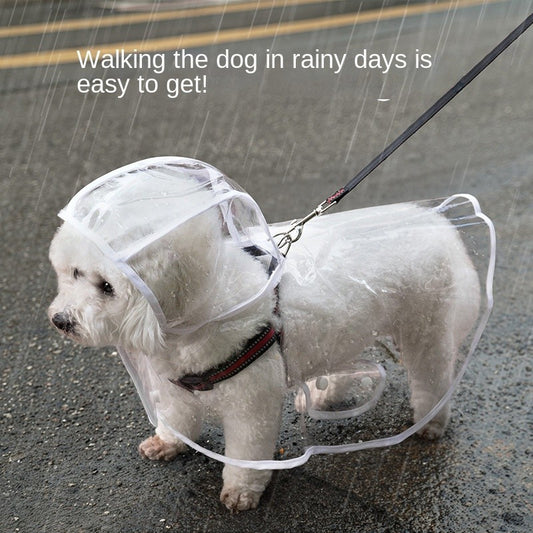 Kopipets Waterproof Dog Raincoat - Clear Transparent Design for Small/Medium Dogs