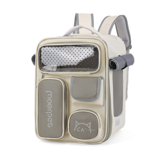 Portable Cat Backpack, Large Space & Breathable, Hands-Free Pet Carrier for Travel/Hiking