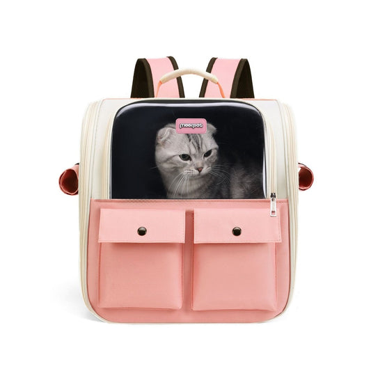 Large cat backpack carrier-breathable, hands-free pet travel bag for outdoor/hiking