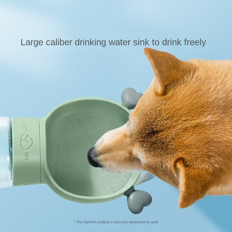 Heat-Resistant Portable Dog Water Bottle - Leakproof Travel Cup for Walking & Outdoor（350ml+200ml Water & Food Feeder）