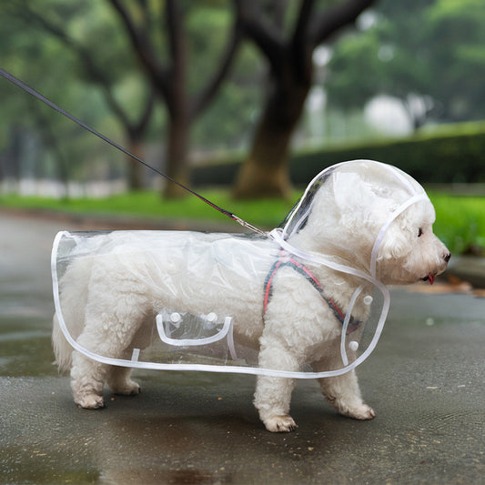 Waterproof Dog Raincoat - Clear Transparent Design for Small/Medium Dogs