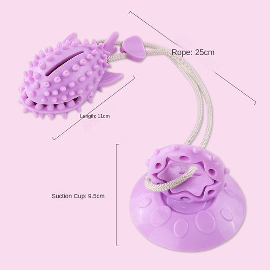 Tough Dog Chew Toy with Suction Cup - Interactive Slow Feeder & Tug-of-War Toy for Boredom Relief
