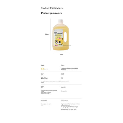 Compound Biological Enzyme Deodorant Pet Odor Eliminator Spray - Neutralizes Cat Urine Smell, Disinfects & Deodorizes