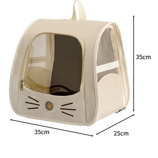 Dual-use carry bag Stylish Floral Print Cat Backpack Carrier - Breathable & Foldable Pet Travel Bag for Outings