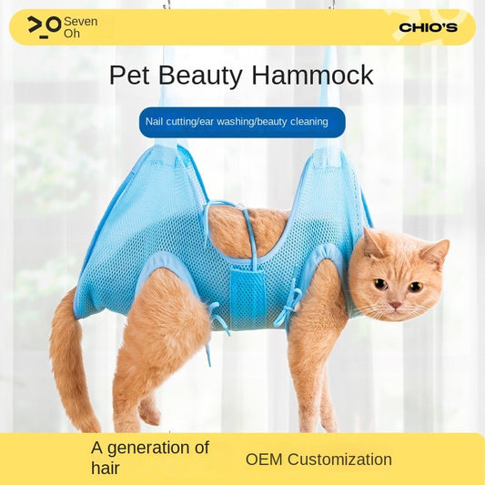 Pet Grooming Hammock - for Cat/Dog Nail Trimming, Bathing & Ear Cleaning (S/M Size)