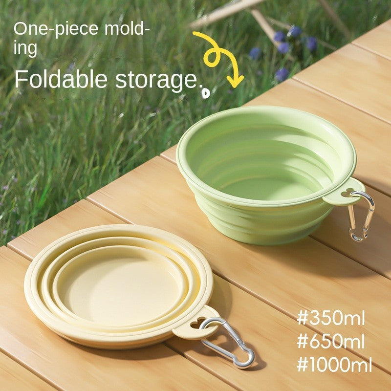 Portable Silicone Pet Bowl - Foldable Travel Dog & Cat Food Water Dish for Outdoors