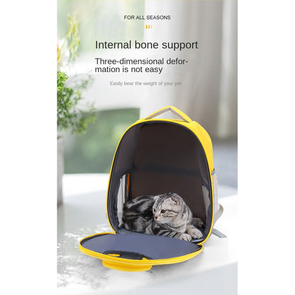 Cute Cartoon Cat Backpack Carrier - All-Season Breathable Pet Bag (Handheld/Shoulder Carry)