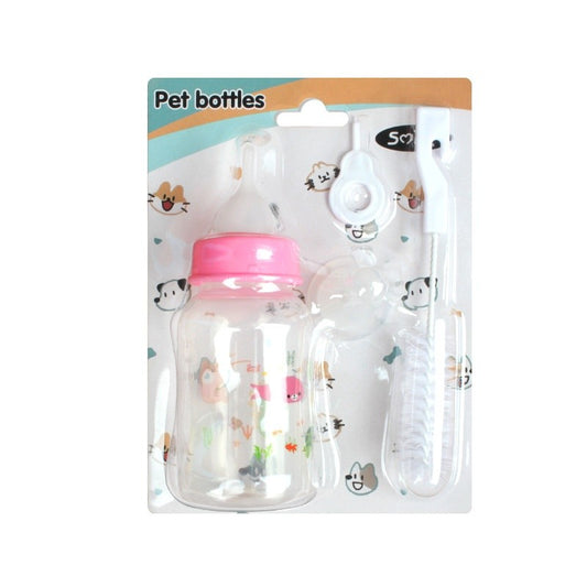 125ml Pet Nursing Bottle - Newborn Kitten/Puppy Feeder with Silicone Nipple for Milk & Water