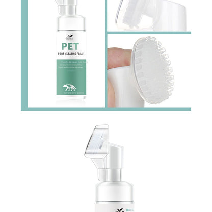 Pet Paw Cleanser Foam 150ml - No Rinse Dog/Cat Foot Wash, Gentle Cleaning for Dirty Paws