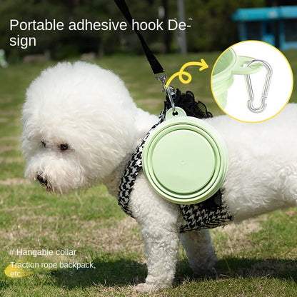 Portable Silicone Pet Bowl - Foldable Travel Dog & Cat Food Water Dish for Outdoors