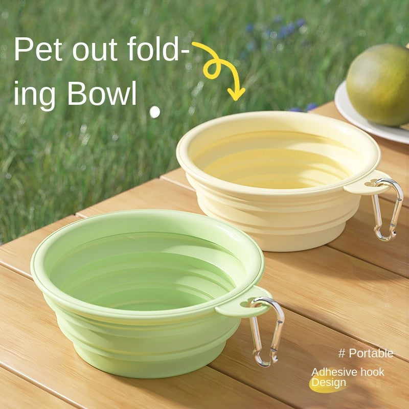 Portable Silicone Pet Bowl - Foldable Travel Dog & Cat Food Water Dish for Outdoors
