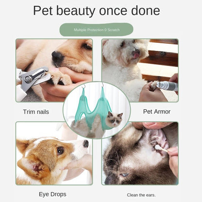 Cat Grooming Hammock - Hangable Nail Trimming/Bathing Pod with Anti-Scratch Design