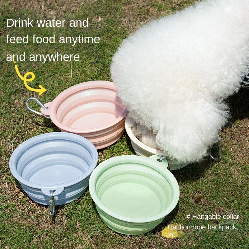 Portable Silicone Pet Bowl - Foldable Travel Dog & Cat Food Water Dish for Outdoors
