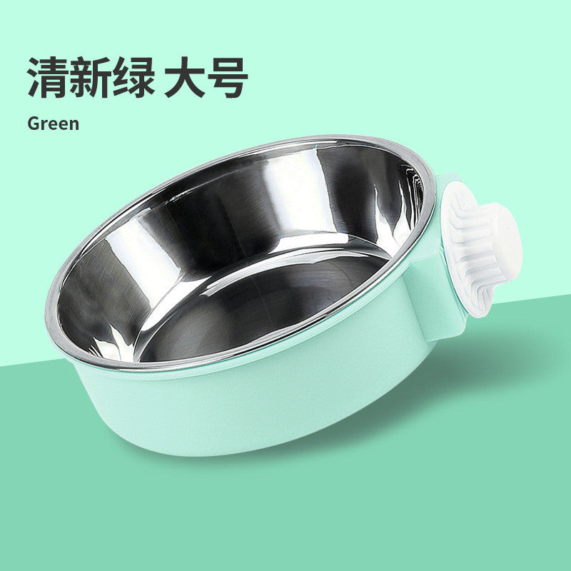 Anti-tip stainless steel Pet Bowl-non-slip hanging dog/cat food & water dish