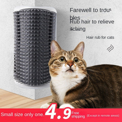 Cat Self-Grooming Toy - Corner Scratching Post with Catnip for Rubbing & Play