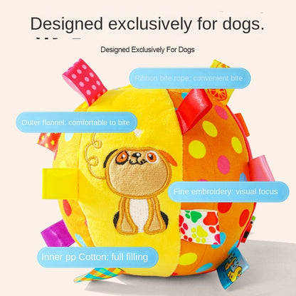 Squeaky Dog Toy Ball - Durable Plush Chew Ball for Small Dogs (Poodles, Corgis) | Energy-Burning Fetch
