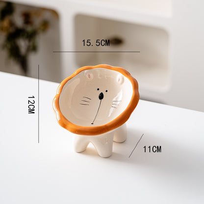 Stylish Ceramic Animal-Shaped Pet Food Bowl