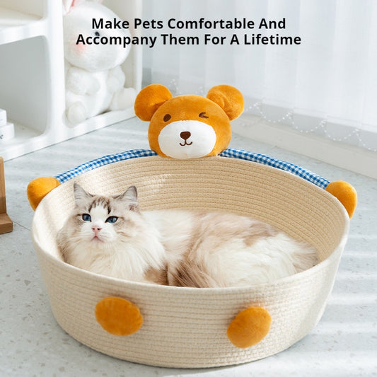 Kopipets Local Seller Pet House Breathable Cotton Rope Pet Nest–Bear / Bunny Style | Stylish Cat Bed