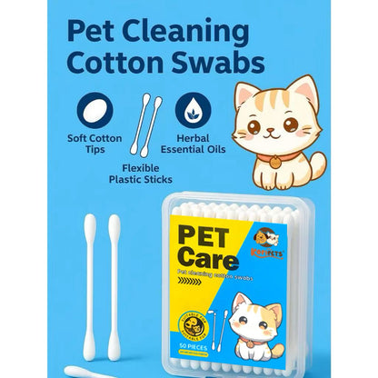 Kopipets Pet Cotton Bud Essential Oil / Bulb Tip Gentle Ear&Eye Care for Cats & Dogs Cotton Swab