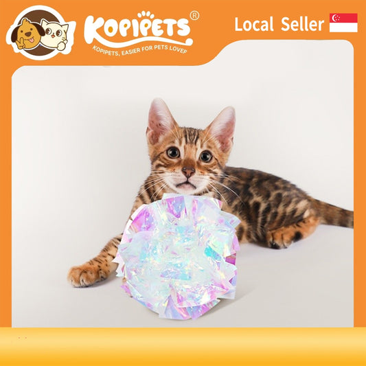 Crinkle Paper Cat Toys Set - Colorful & Sound-Enriched Balls   Teaser Wand for Kittens, Durable & Chew-Proof