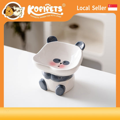 Stylish Ceramic Animal-Shaped Pet Food Bowl