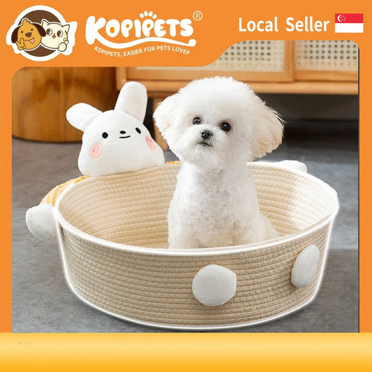 Kopipets Local Seller Pet House Breathable Cotton Rope Pet Nest–Bear / Bunny Style | Stylish Cat Bed
